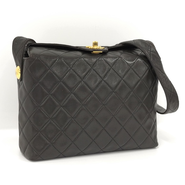 CHANEL マトラッセ ショルダーバッグ ラムスキン ブラック CHANEL マトラッセ ショルダーバッグ ラムスキン ブラック