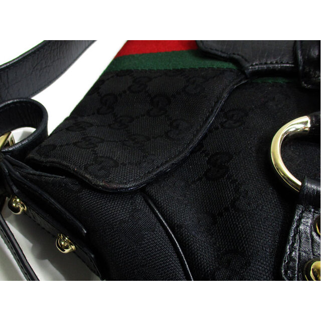 GUCCI - GUCCI ホースビット ショルダーバッグ GGキャンバス GUCCI - GUCCI ホースビット ショルダーバッグ GGキャンバス