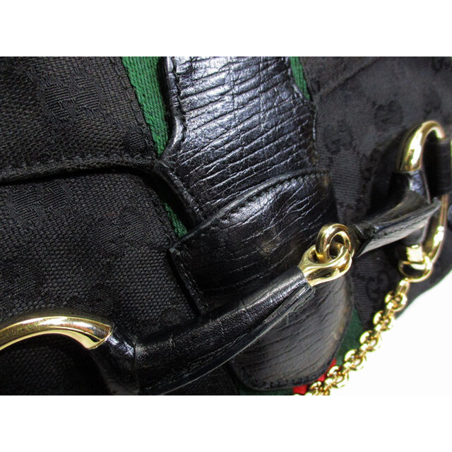 GUCCI - GUCCI ホースビット ショルダーバッグ GGキャンバス GUCCI - GUCCI ホースビット ショルダーバッグ GGキャンバス