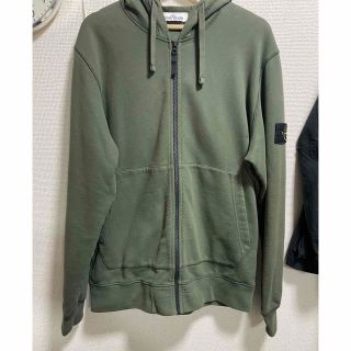 ストーンアイランド(STONE ISLAND)のstone island スウェットジップフーディー　XXLサイズ　オリーブ色(スウェット)