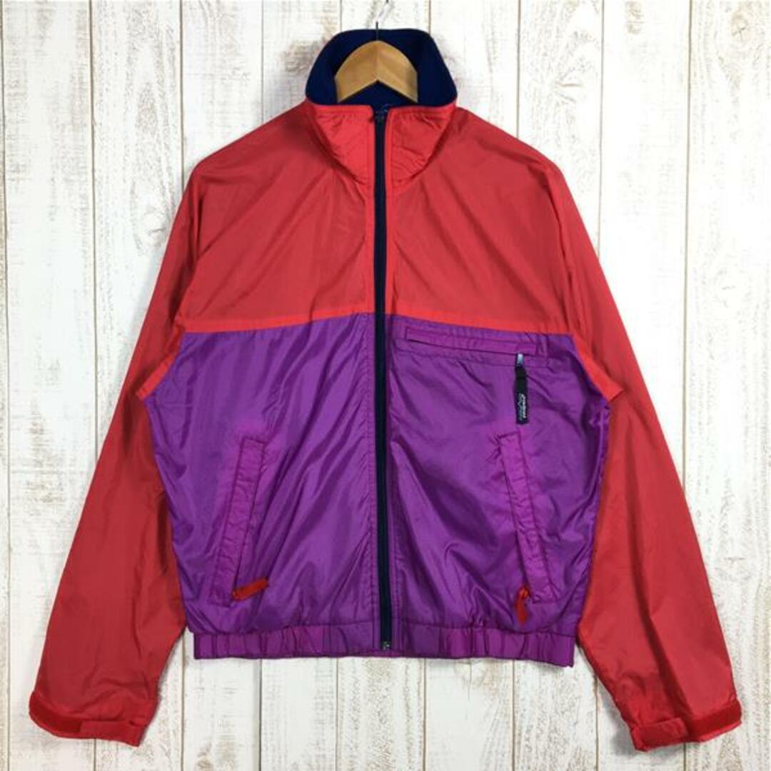 微袖口前腕部に微細な汚れ傷MENs S  パタゴニア 1989 フェザーウェイト ジャケット FEATHERWEIGHT JACKET ウィンドシェル H2No-Light レッド×マジェンタ ビンテージ 入手困難 PATAGONIA 83151 Red / Magenta レッド系