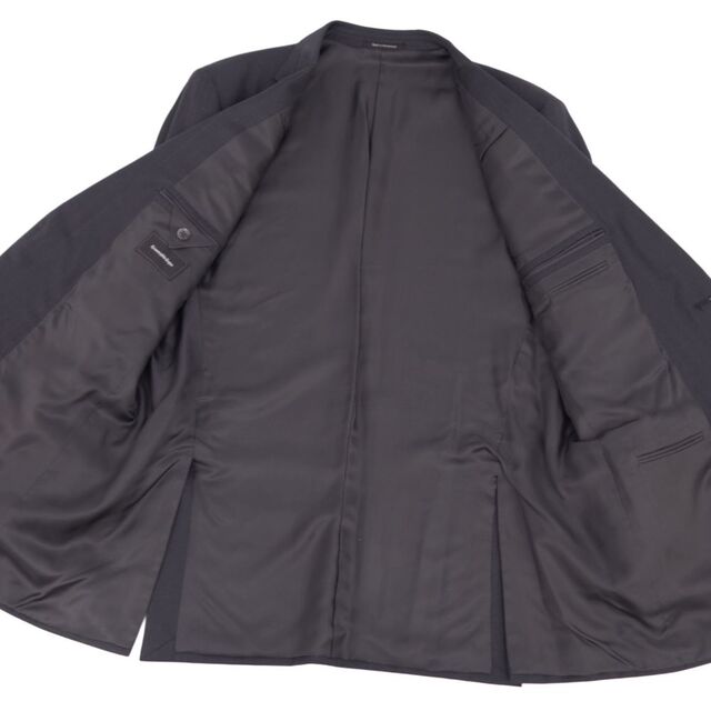 極美品 エルメネジルドゼニア Ermenegildo Zegna セットアップ シングル スーツ ストライプ ウール ジャケット パンツ メンズ  56(XL相当) ダークグレー