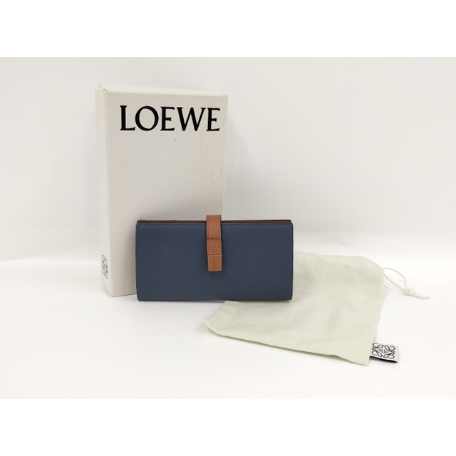 LOEWE(ロエベ)のLOEWE 二つ折り長財布 バーティカル ウォレット ラージ レザー ネイビー レディースのファッション小物(財布)の商品写真