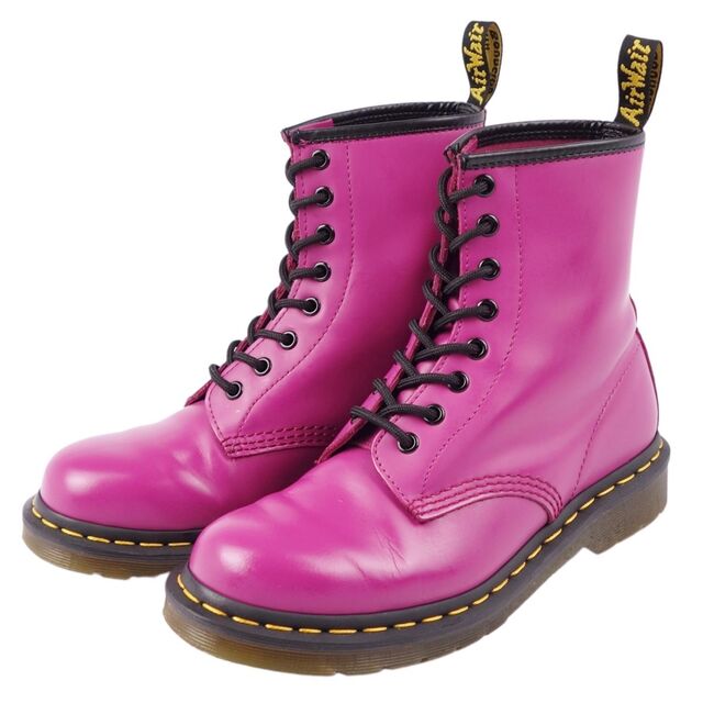 美品 ドクターマーチン Dr.Martens ブーツ ショートブーツ 1460 8ホール スムースレザー シューズ メンズ UK5 US6  EU38(24cm相当) ピンク