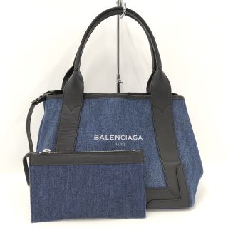 バレンシアガ(Balenciaga)のBALENCIAGA ネイビーカバS トートバッグ デニム ブルー 339933(トートバッグ)