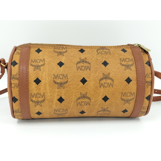 MCM ショルダーバッグ ロゴグラム ヴィセトス レザー キャメル