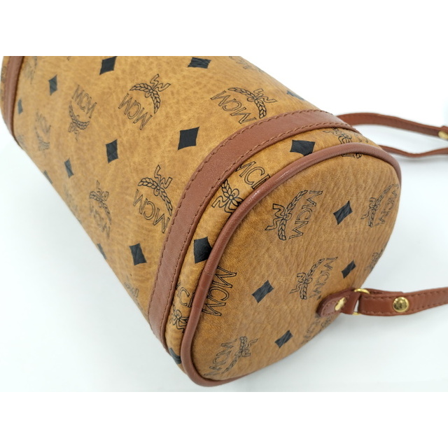 MCM ショルダーバッグ ロゴグラム ヴィセトス レザー キャメル