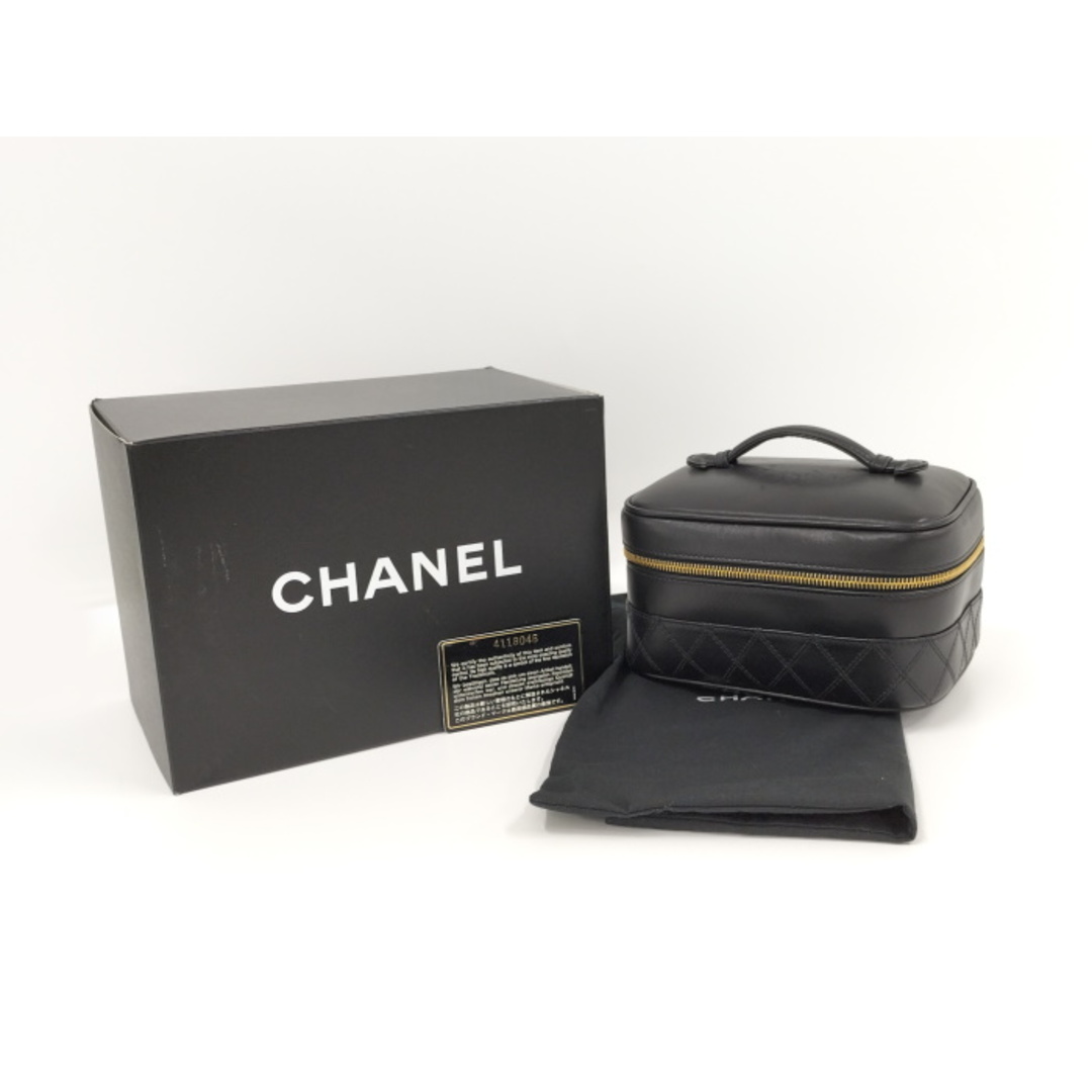 CHANEL バニティバッグ ビコローレ ラムスキン ブラック A01618