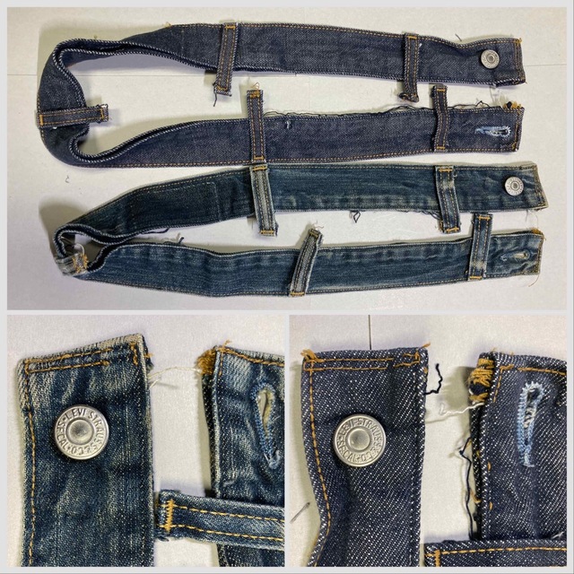 Levi's(リーバイス)のUSEDデニム＊ベルトループ＊501ウエストベルト＊リメイク リペア 素材＊送込 ハンドメイドの素材/材料(生地/糸)の商品写真