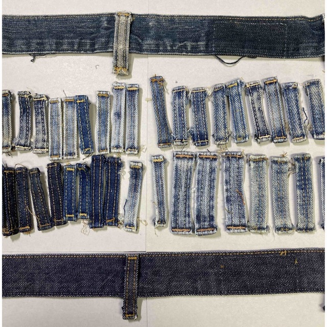 Levi's(リーバイス)のUSEDデニム＊ベルトループ＊501ウエストベルト＊リメイク リペア 素材＊送込 ハンドメイドの素材/材料(生地/糸)の商品写真