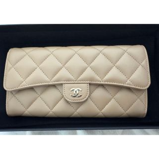 シャネル(CHANEL)のCHANEL 長財布　キャメル　マトラッセ　ラムスキン(財布)