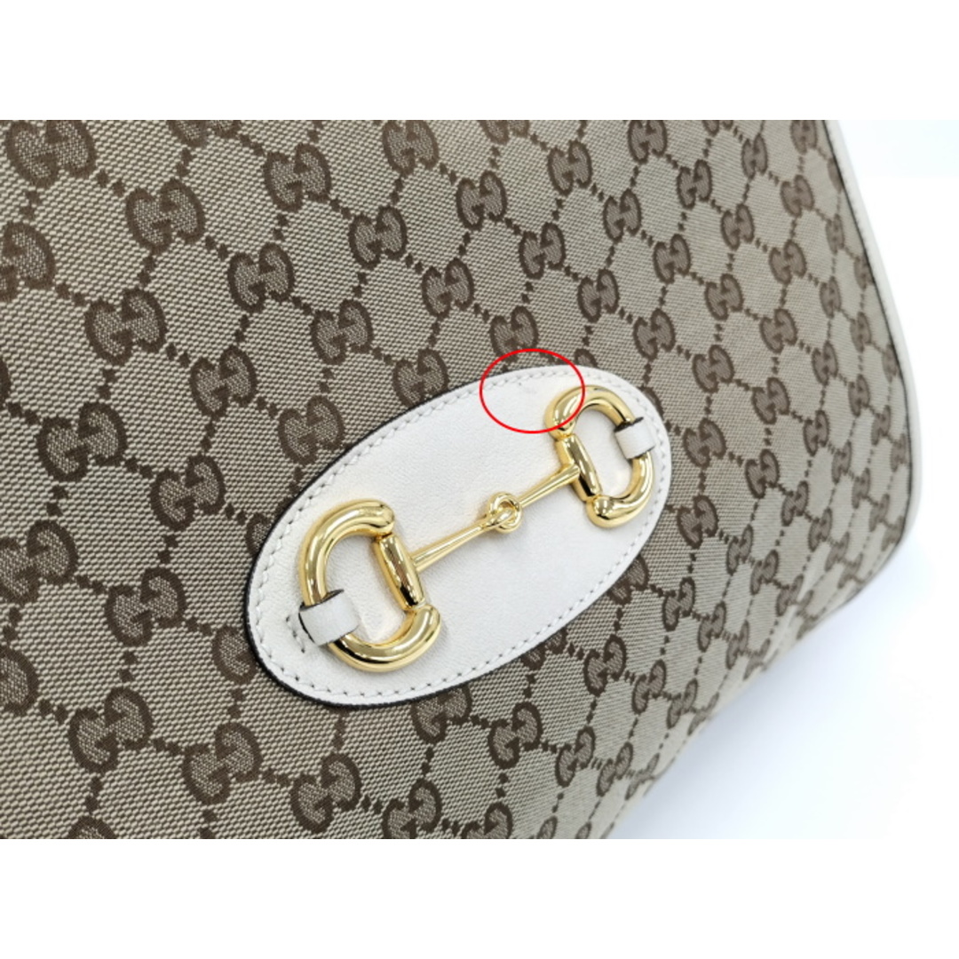 Gucci(グッチ)のGUCCI 1955 HORSEBIT トートバッグ GGキャンバス レザー レディースのバッグ(トートバッグ)の商品写真