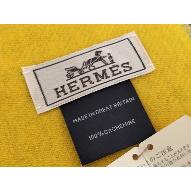 HERMES - HERMES Hエコセ レクトヴェルソ マフラー カシミヤ HERMES - HERMES Hエコセ レクトヴェルソ マフラー カシミヤ