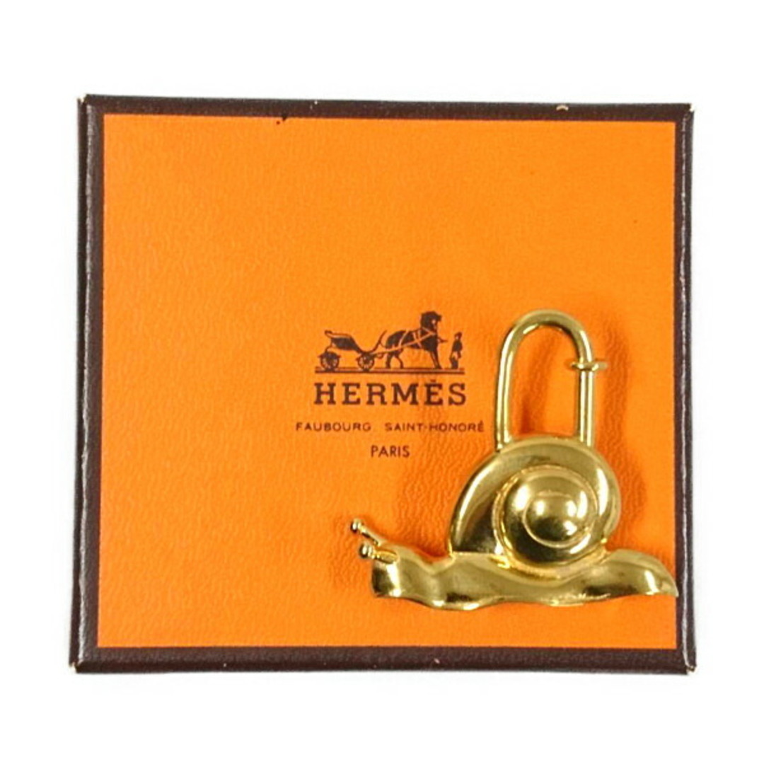 HERMES エルメス 1995年限定 カデナ カタツムリ チャーム トップ キーホルダー ゴールド 正規品 /29232