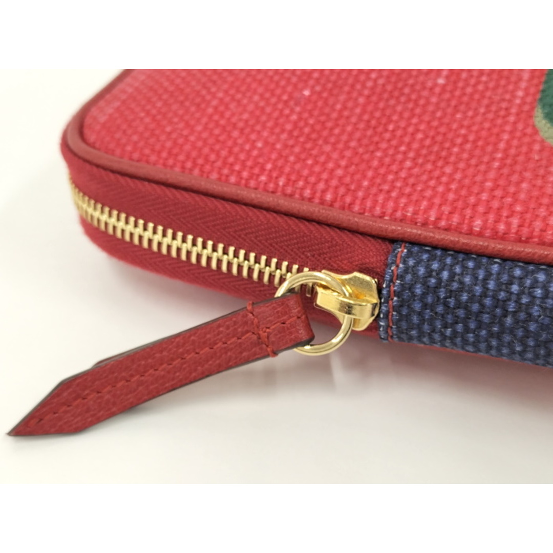 Gucci(グッチ)のGUCCI バイアデラストライプ クラッチバッグ キャンバス レッド ブルー レディースのバッグ(クラッチバッグ)の商品写真