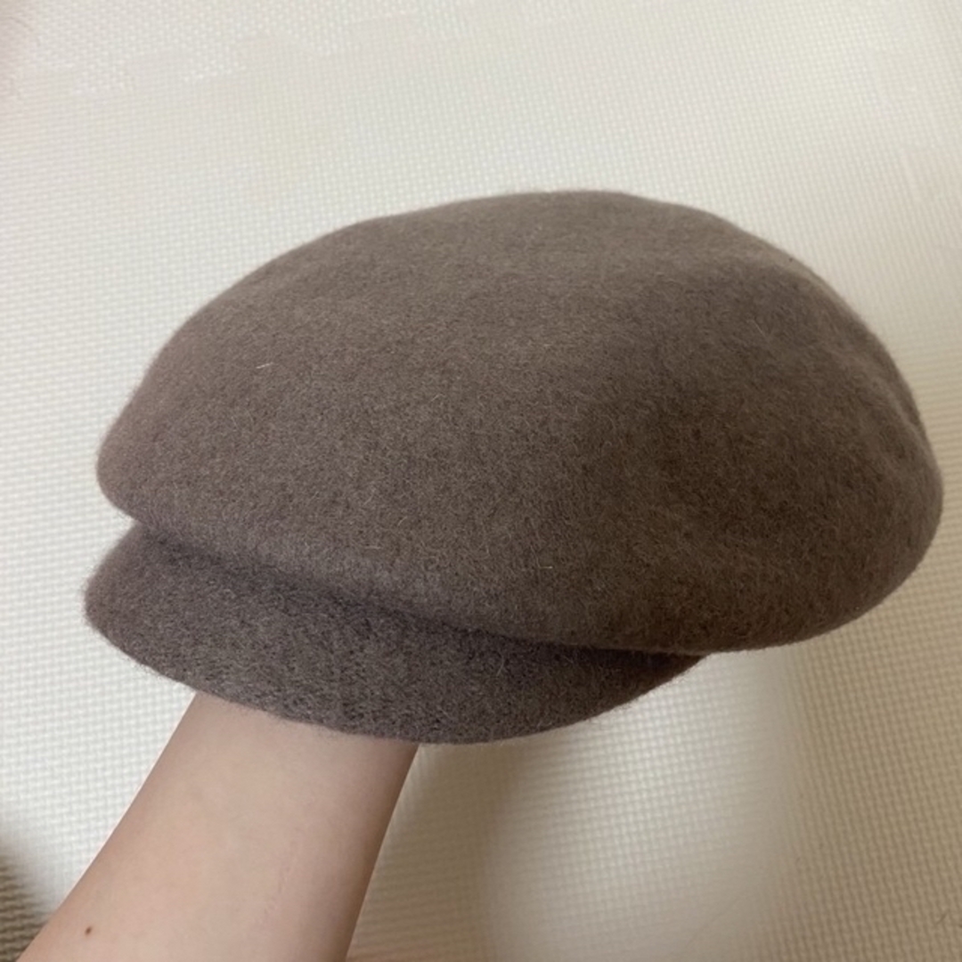 【グレージュ】ウールキャスケット【Me%】 レディースの帽子(キャスケット)の商品写真
