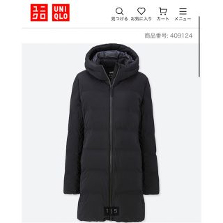 ユニクロ(UNIQLO)のUNIQLO シームレスダウンショートコート ブラック S(ダウンコート)