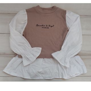 ピンクラテ(PINK-latte)のPink Iatte 140size ブラウン トップス(Tシャツ/カットソー)