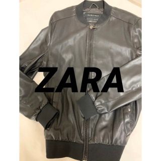 ザラ(ZARA)のZARA  フェイクレザー　ブルゾン　ブラック(ブルゾン)