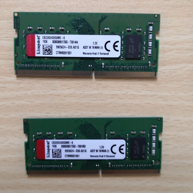 ノートPC増設用メモリ_DDR4-2666/16GB(8×2枚)ほぼ新品