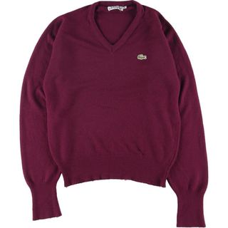 ラコステ(LACOSTE)の古着 70年代 ラコステ LACOSTE IZOD Vネック コットンニットセーター メンズS ヴィンテージ /eaa304455(ニット/セーター)