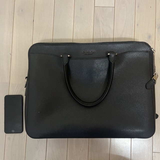 COACH ビジネスバッグ　スーツ　通勤　バッグ　PC メンズ　黒　皮 8