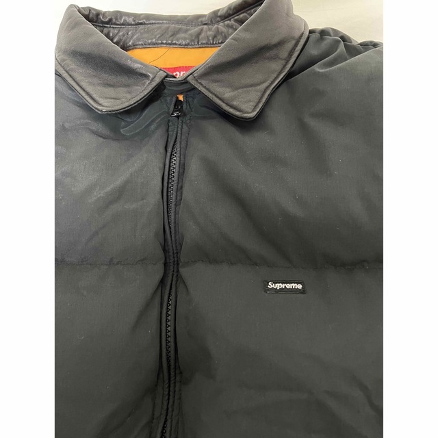 supremeLeather Collar Puffy Jacketダウン - ダウンジャケット