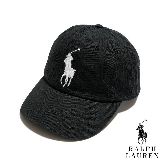 POLO RALPH LAUREN(ポロラルフローレン)の新品 Polo Ralph Lauren ビッグポニー ロゴ キャップ ブラック メンズの帽子(キャップ)の商品写真