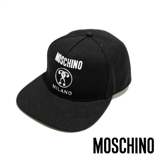 新品 Moschino ダブルはてなマーク カンバスハット ブラック