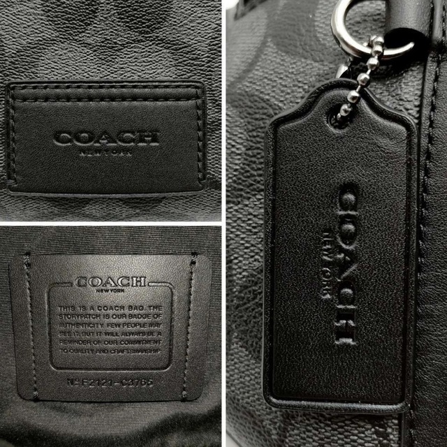 COACH(コーチ)の【新品未使用】コーチ ボディバッグ レザー シグネチャー キャンバス ブラック メンズのバッグ(ボディーバッグ)の商品写真
