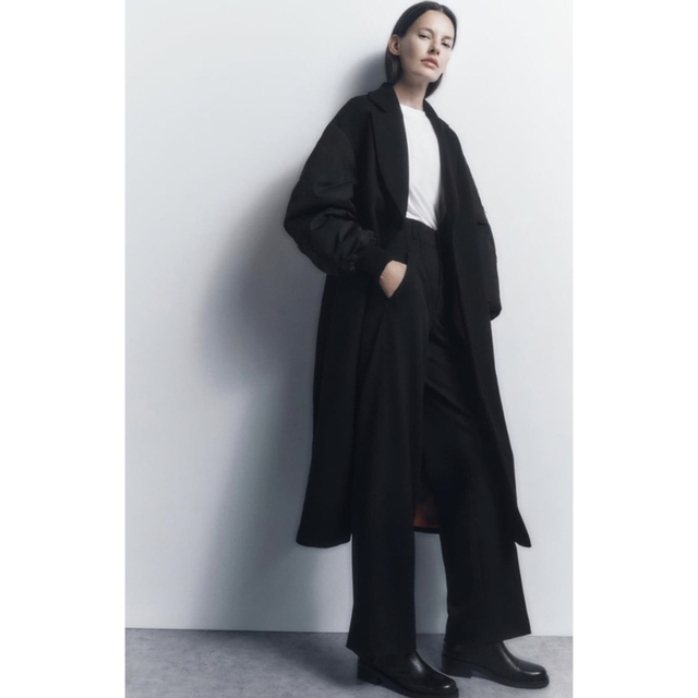 ZARA(ザラ)のZARA マッチングボンバーコート レディースのジャケット/アウター(ロングコート)の商品写真