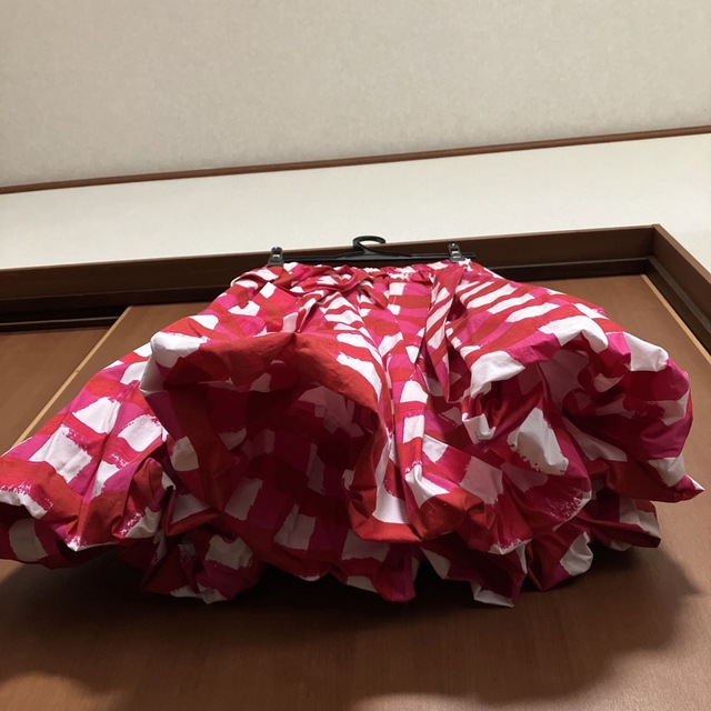 マルニ×ユニクロUNIQLO バルーンスカート ピンク×レッド赤 Mサイズ スカート ひざ丈スカート