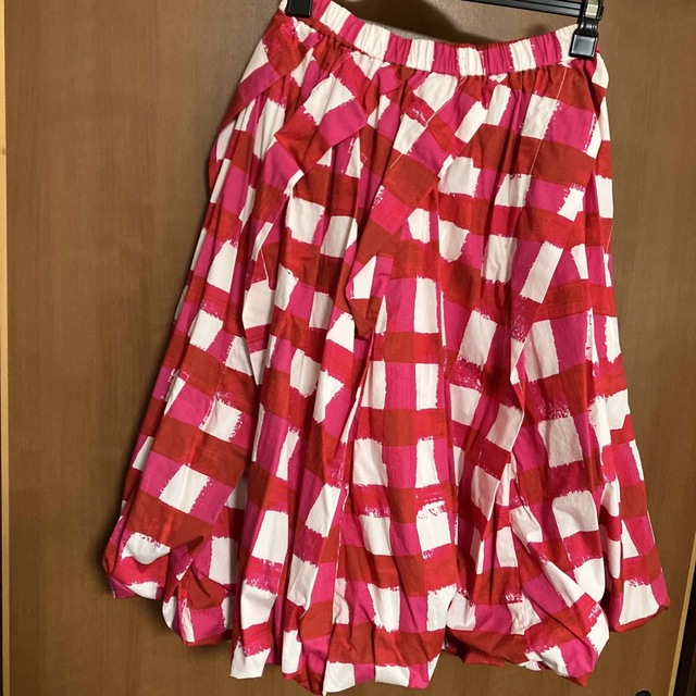 マルニ×ユニクロUNIQLO バルーンスカート　ピンク×レッド赤　Mサイズ