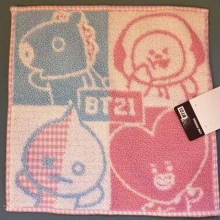 ボウダンショウネンダン(防弾少年団(BTS))のカマキリ先生様専用 bt21 チェック パープル レッド ミニタオル 2枚セット(アイドルグッズ)