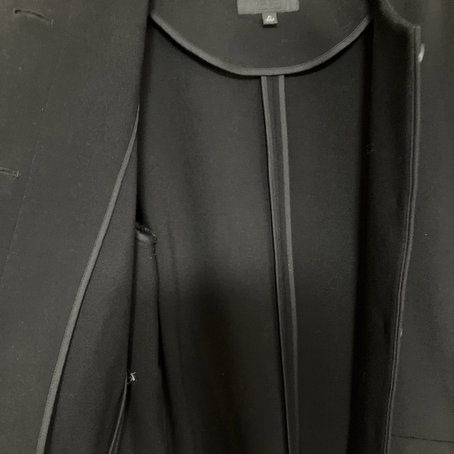 UNIQLO(ユニクロ)のユニクロ　ノーカラーコート　ブラック黒　シンプル レディースのジャケット/アウター(チェスターコート)の商品写真