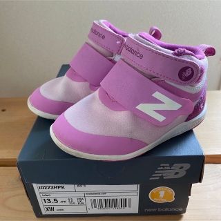 ニューバランス(New Balance)の美品 ニューバランス 13.5 スニーカー ピンク パープル ベビー靴(スニーカー)