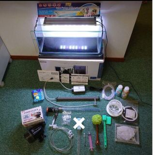 アーク500、LED、エアレーション、自動給餌器、お手入れ道具セット(アクアリウム)