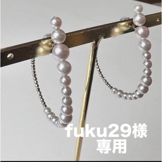 プラチナ&アコヤ真珠ベビーパール　フープピアス(ピアス)