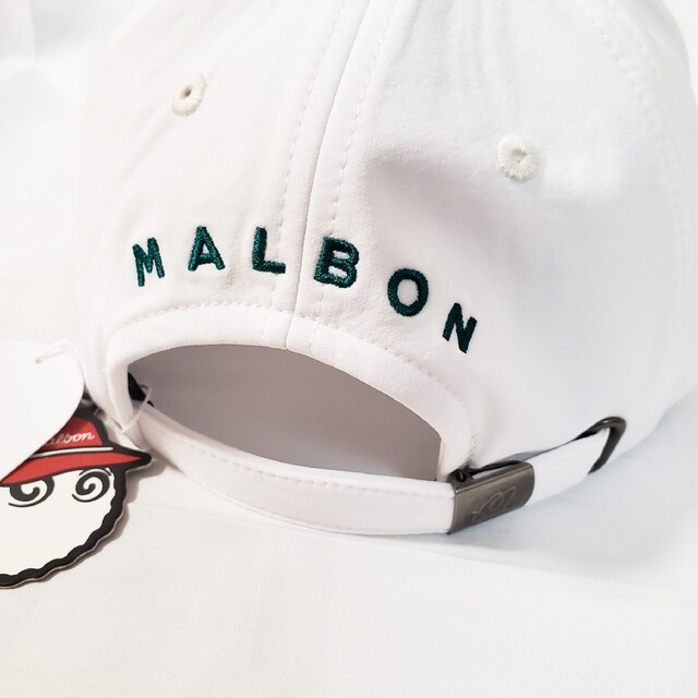 ゴルフキャップ マーカー付き Malbonマルボン ゴルフ ホワイト 帽子