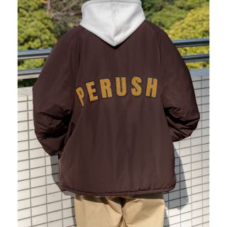 perushu バックロゴコーチジャケット(ナイロンジャケット)