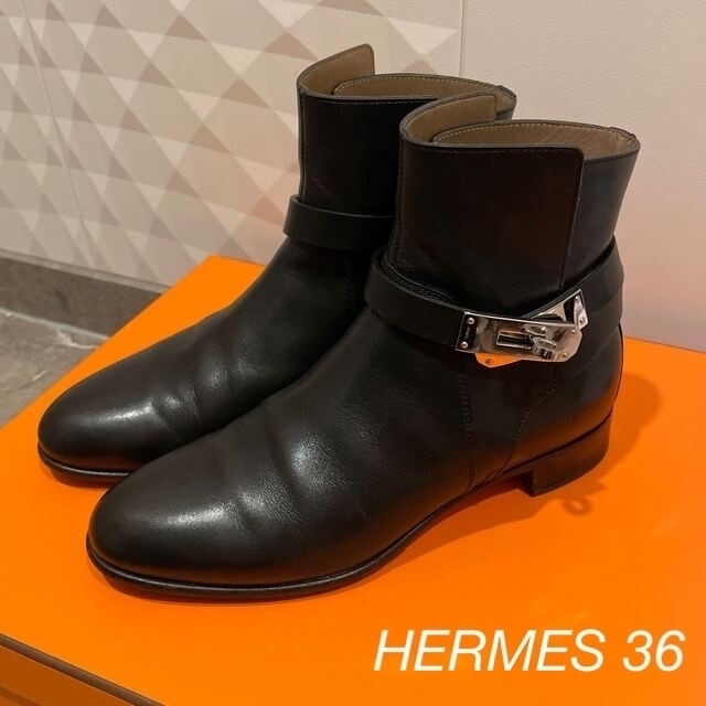 エルメス HERMES ショートブーツ スエード 箱付き - ブーツ