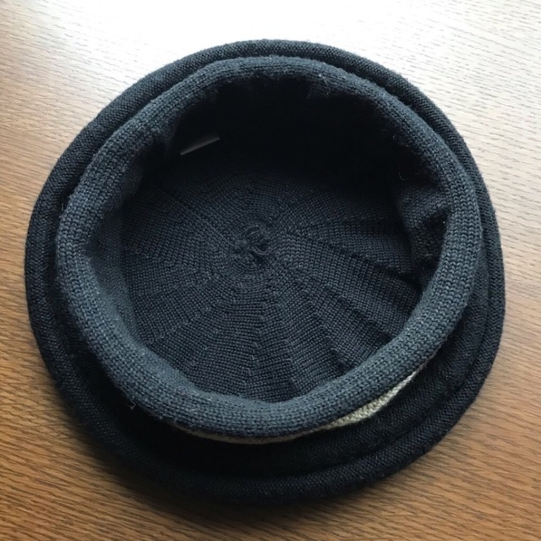 Vtg　〜90s　ボリュームニットベレー帽　デザインニット　波模様編み立体3D メンズの帽子(ハンチング/ベレー帽)の商品写真