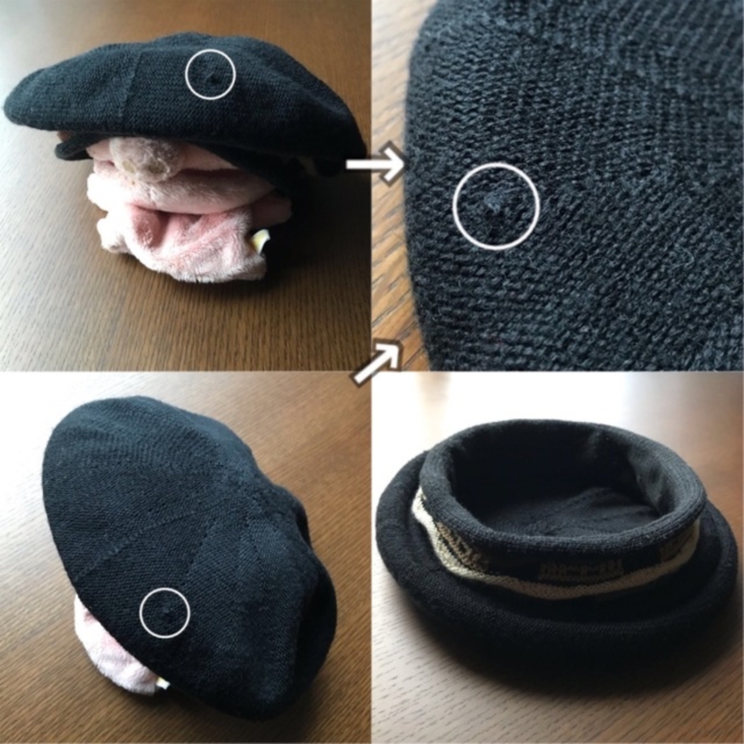 Vtg　〜90s　ボリュームニットベレー帽　デザインニット　波模様編み立体3D メンズの帽子(ハンチング/ベレー帽)の商品写真