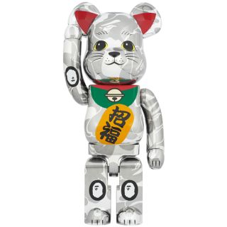 ベアブリック(BE@RBRICK)のBE@RBRICK BAPE® 招き猫銀メッキ　1000%(その他)