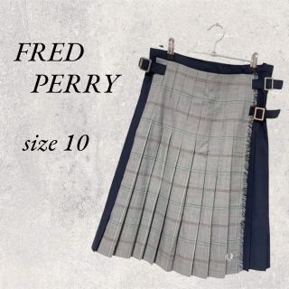 フレッドペリー(FRED PERRY)の新品・タグ付き　FRED PERRY  ネイビープリーツスカート　size 10(ひざ丈スカート)