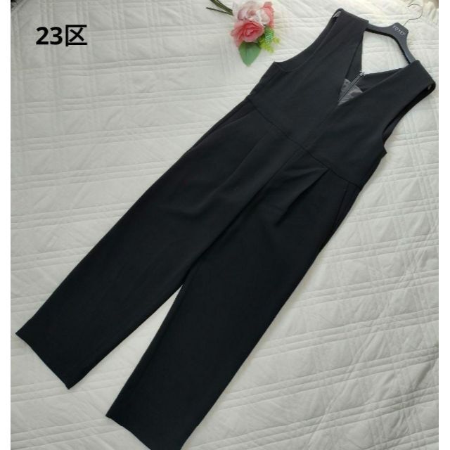 美品✨23区 サロペット Vネック パンツ 黒 38 M - サロペット