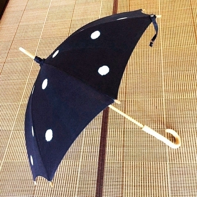 新品 インディゴ✨藍染絞り 麻 リネン 長傘 日傘 8本骨 全長78cm 日本製 2