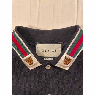 Gucci - GUCCI／ウェブ＆タイガーヘッド コットン ポロシャツの