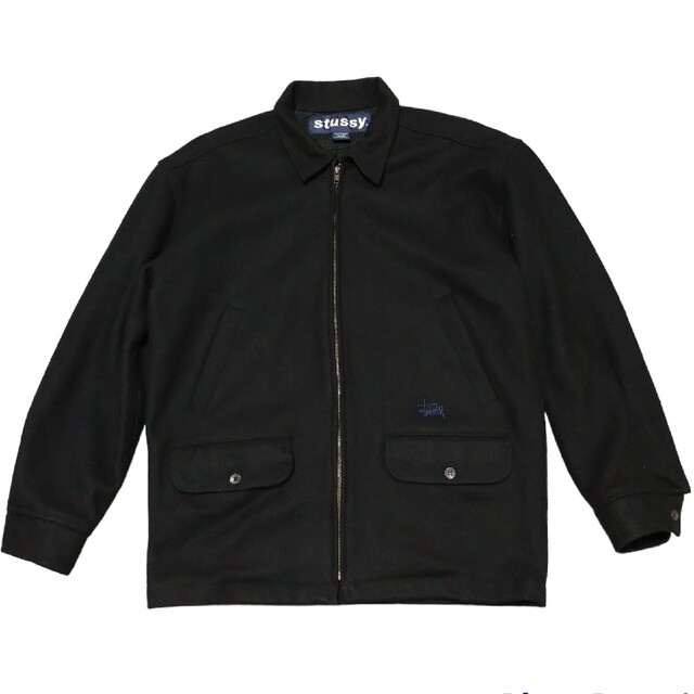 STUSSY - 90s OLD Stussy ステューシー ロゴ 刺繍 ウールジャケットの