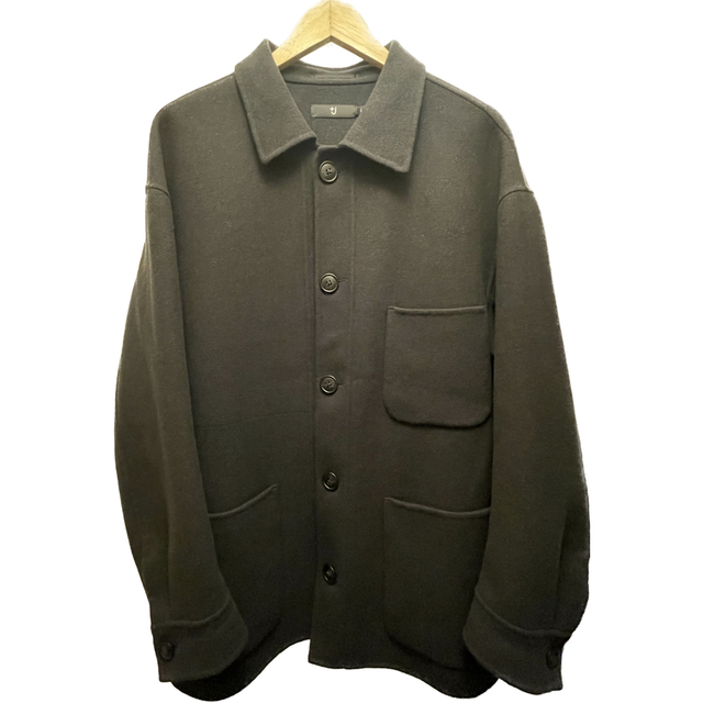 UNIQLO(ユニクロ)の+j ウールブレンドオーバーサイズシャツジャケット　ダークグレー　ユニクロ　 メンズのジャケット/アウター(ブルゾン)の商品写真